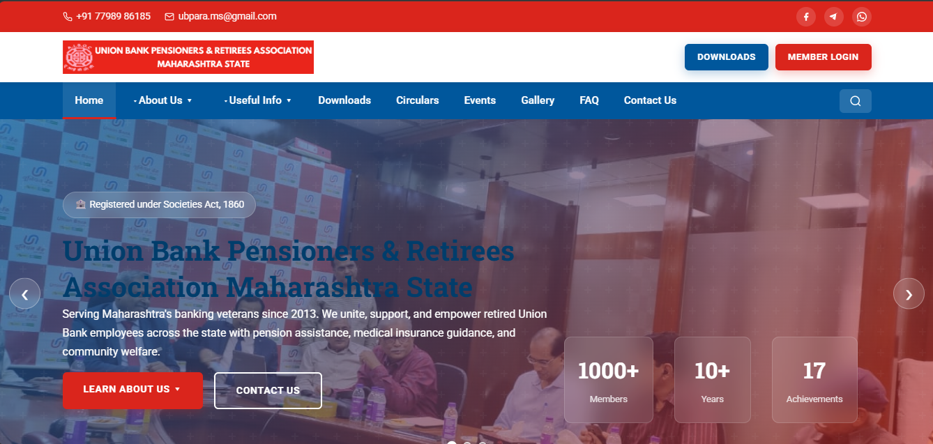 UBPARAMS website preview